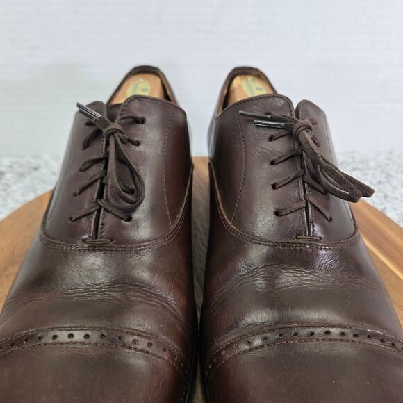 Jack Erwin Brown Leather Business Casual Cap Toe Oxford Dress Shoe Mens 11.5 - Picture 7 of 15